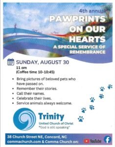 Paw Prints On Our Hearts Sunday @ Trinity UCC